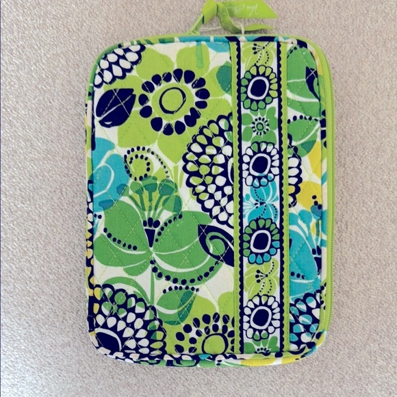 iPad Mini Vibrant Floral Green and Blue Pouch - Picture 1 of 1